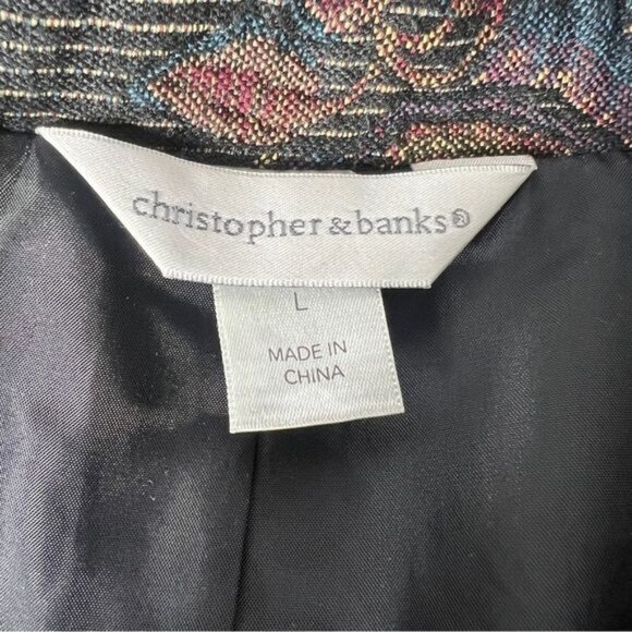 Christopher & Banks Multicolor Paisley Pattern Woven Jacket Womens Size Large - Picture 6 of 10